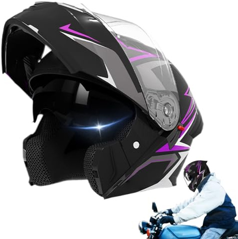 Casco De Casco De Motocicleta, Tocado De Motocicleta Ventilada, Tocador De Alta Protección, Con Protección Facial Completa, Interior Centrado En La Comodidad, 54-61 Cm, Para Motas Deportivas, Motocros