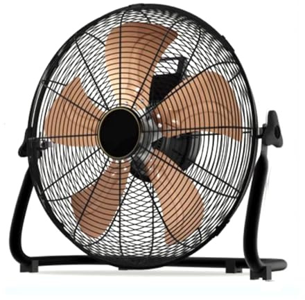 Robuster industrieller Bodenventilator, Hochgeschwindigkeits-Metall-Standventilator mit 130° Neigung, ideal für Garage, Lager, Terrasse, Fabrik