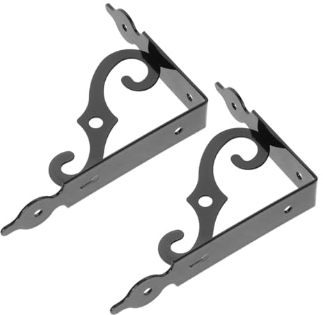 SAFIGLE 2 pezzi Staffa Mensola Piccola in Metallo Nero Supporto Resistente per Mensole Scomparsa per Librerie Cucina e Garage Fissaggio Sicuro e Design Moderno