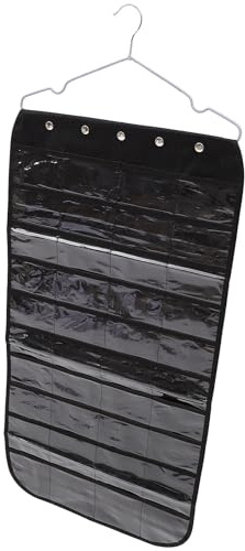SHINEOFI Organizzatore di Gioielli da Appendere in PVC Trasparente Borsa Portagioie Sospesa Bifacciale Grande Capacità per Collane Orecchini e Anelli Portaoggetti da Parete per
