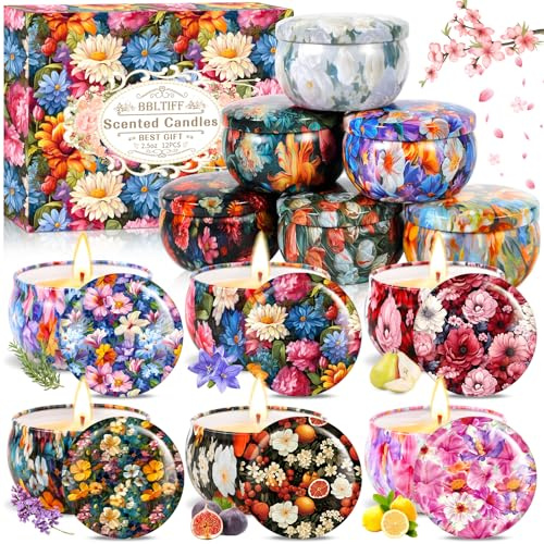 BBLTIFF Velas Perfumadas, 12 Piezas Velas Aromáticas, Velas Decorativas, Juego De Velas Perfumadas, Hasta 240 Horas Para Baño, Yoga, Bodas, Navidad, Día de La Madre, Regalos de Cumpleaños (12 Aromas)