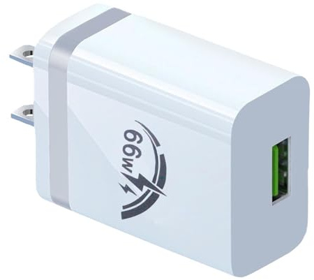 Adattatore blocco USB | Adattatore per presa di corrente da parete a ricarica rapida da 66 W - Caricabatteria da muro US con adattatore da viaggio per smartphone, smartwatch, auricolari, console di gi
