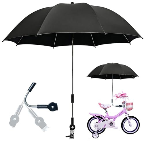 DAJASD svart 82 cm barnvagn parasoll, universellt parasoll för barnvagnar UV-skydd, UPF50+, barnvagn paraply universal