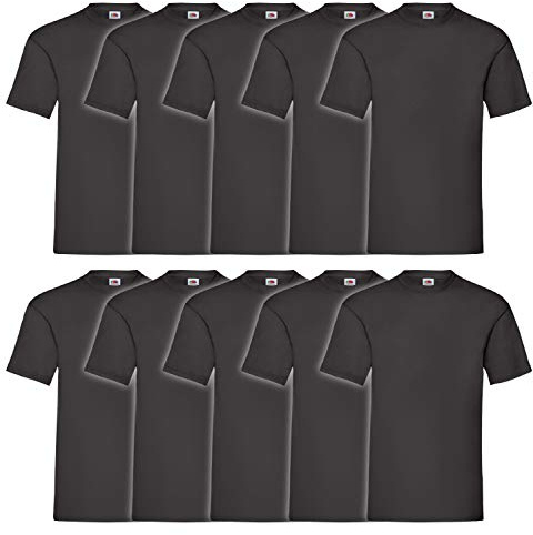 Fruit of The Loom T-Shirt Classica da Baseball a Maniche Corte da Uomo, Nero, L