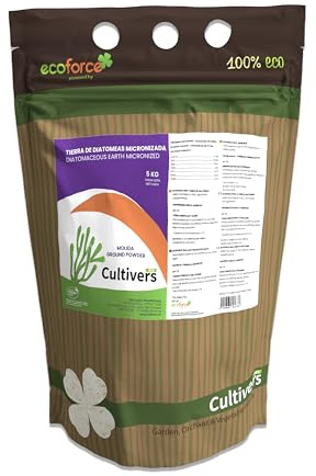 CULTIVERS Tierra de Diatomeas Molida 5  kg Ecológica Natural Certificada ECOCERT de Algas Fosilizadas Sedimentadas con Alta Pureza de Sílice Materia Prima Mineral Molienda.