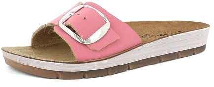 inblu Ciabatte Donna a Fascia con Maxi Fibbia e Plantare in Vera Pelle, dal 35 al 41, Sandali, Fucsia, EU