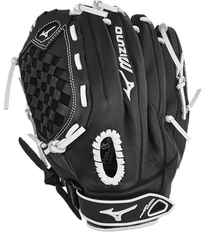 Mizuno Mädchen GPSL1200F3 Ballhandschuh, Tartan Flex Web – Schwarz/Weiß, 12 | Utility