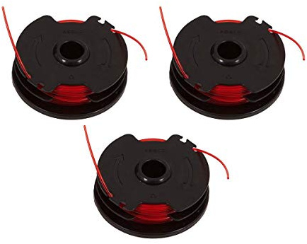 Fadenspule 3er Pack, Ersatzspulen mit jeweils 2 x 3 m Faden für Grizzly Rasentrimmer ERT 450-20