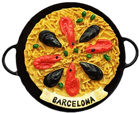 Spanische Küche Paella-Meeresfrüchte Reis von Barcelona Spanien 3D Kühlschrank Magnet Reisen Souvenir Geschenk Home Küche Dekoration
