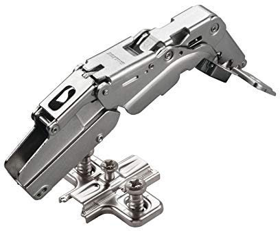 2 x Salice Topfband 155° Serie 200 Bohrbild T52 Innenanschlag inkl. Kreuz-Montageplatte Höhe 6 mm mit vormontierten Euroschrauben und Langlochverstellung Topfscharnier von SO-TECH®