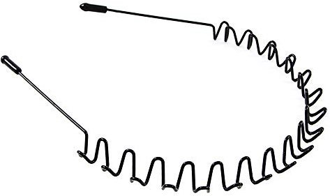 YZOTEK Bandeau de Mode pour Hommes Femmes - Clips de Cerceau de Bande de Cheveux Noirs Unisexe, Bandeau Élastique Antidérapant en Métal
