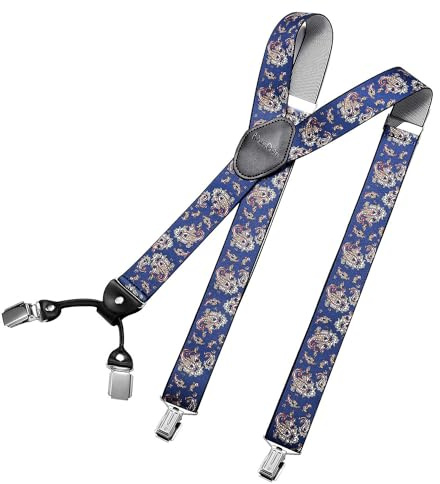 DonDon Hosenträger Herren extra stark 3,5 cm Hosenträger Herren breit in Y-Form lang - Starke Clips passend für Anzug Jeans Chinos Vintage Rockabilly Suspenders