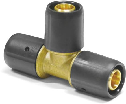 Sanpro Steckfitting T-Stück gleiche Abhänge - DVGW, Größe 16x2 (dvgw gleich STECKFIT THPRESS) Größe: 16x2, Steckfitting System SANPRO STECKFIT Fittings - Profiqualität Made in Germany