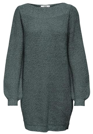 JdY Damen Jdywhitney Megan L/S Boat Dress Knt Noos Strickkleid, North Atlantic/Detail:w Black Ply, S EU
