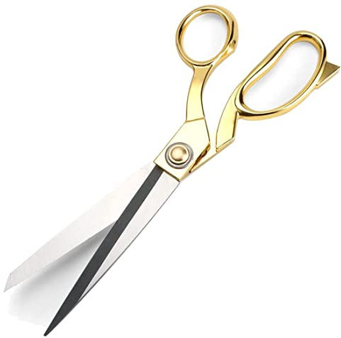 JYC CREATIVE Professionelle Schneiderschere, Schere zum Nähen und Basteln, Edelstahl, 26 cm, goldfarben