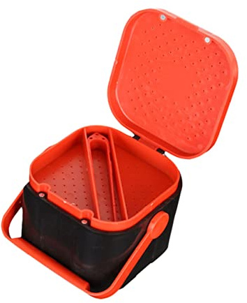 Garneck Boîte de rangement respirante pour appâts vivants - En plastique - Légère et portable - Pour le stockage et l'élevage des vers de pluie et des vers de sang - 10 x 10 x 7,5 cm