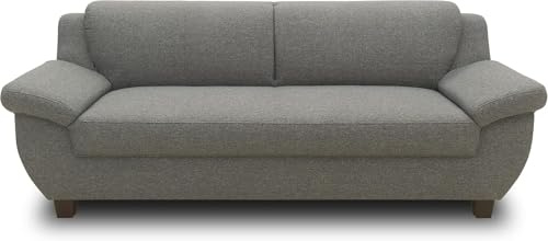DOMO. collection Divano Panama, 3 posti, 3 pezzi, 3 – 2 – 1, 91 x 207 x 80 cm (LxPxA), grigio scuro