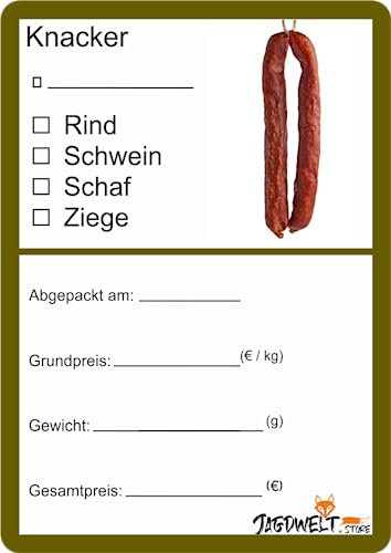 Metzger Etiketten zur Kennzeichnung von Fleisch 6 x 9 cm Knacker (100)