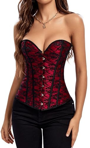 Kelvry Femme sexy Bustier Dentelle Corset Serre Taille Minceur pour Ventre Plat