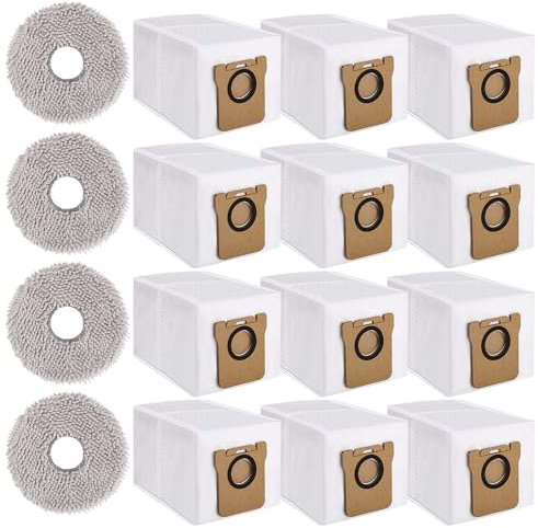 Kit d'accessoires pour Dreame L10s Ultra / L20 Ultra / L10 Ultra Aspirateur,12 Sac d'Aspirateur, 4 Chiffon,2,5L Sac à Poussière de Grande Capacité de Remplacement