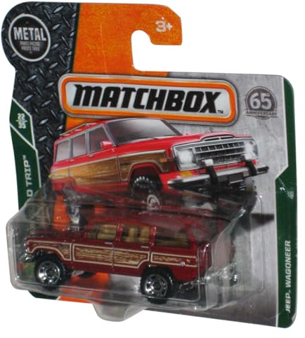 Matchbox Jeep Wagoneer Auto, Rot/Ausflug, Maßstab 1:43, Metall, Kind, Unisex, Erwachsene und Kinder, Klassische Autos, 2+ Jahre
