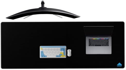 Cacoy 1600x600 mm Übergröße Gaming-Mauspad XXXL, Großformat Büro Schreibtischunterlage, Großes Rechteckig Computer-Mauspad, Verlängert rutschfeste Mausmatte, Schwarz