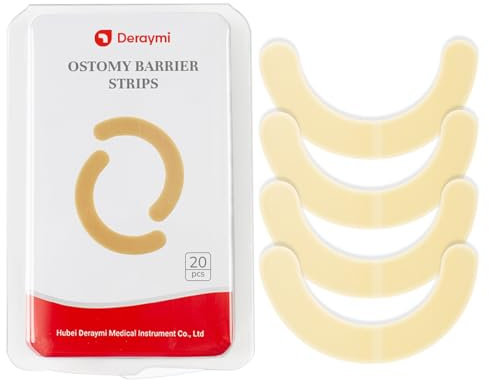 DERAYMI 20pcs Stoma-Barrierestreifen, Hydrokolloid-Hautbarriere-Bogenstreifen, Stoma-Zubehör, Anti-Leck-Befestigungsstreifen, Stomapflege-Klebebänder Für Kolostomiebeutel, Ileostomie Stomabeutel