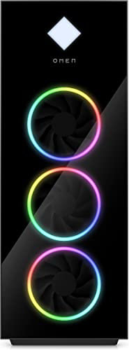 HP Omen 45L Gaming Desktop PC, GT22-2007ng, Intel Core i9-14900K, 32 GB (2x16GB) DDR4-SD RAM, 2000 GB SSD, NVIDIA GeForce RTX 4070 Ti, Windows 11 Home, Tower PC, Schwarz, Seitenblende aus Glas