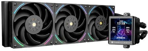 Thermalright Frozen Vision 360 ARGB Black V2 AIO CPU Liquid Cooler 480x480 Pixel LCD Square Screen for 2.88 inch,High Performance Pump with 3000RPM Speed,Compatible with AM4/AM5,Intel 1851/1700