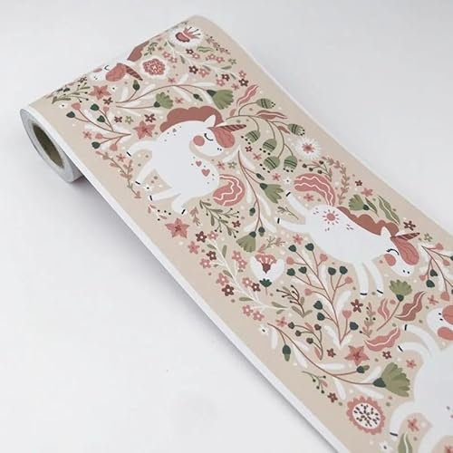 Guest Ruyunlai Papel pintado impermeable con borde de pared extraíble patrón autoadhesivo cocina baño adhesivo adhesivo pared frontera adhesivo Caballo marrón 12cm X 1000cm