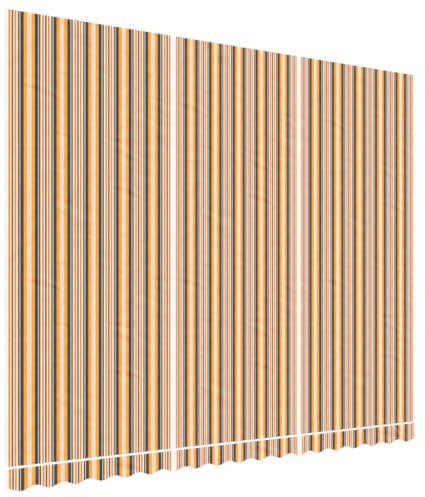 vidaXL Tissu de Remplacement pour auvent Rayures Multicolores 4,5x3,5m, Dessus d'auvent de Remplacement, Parasol de terrasse, Tissu de Rechange pour auvent