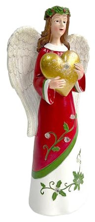 Weihnachtsengel Statue, leuchtende Desktop-Skulptur, beleuchtete Figuren, 30,5 cm Dekoration, Feiertagstischdekoration, religiöse Weihnachtsskulptur, Engelsfigur, Handwerk, festliche Tischdekoration