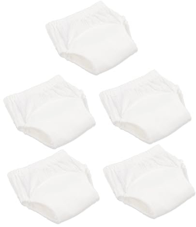 Waschbare Babywindeln -pack aus Baumwolle für Babys 9-11kg | Weiße Trainingsunterwäsche, Elastischer Bund, 5 Stück, Geeignet für 9-11kg
