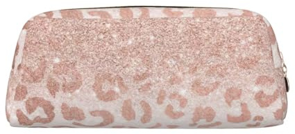 BBEXJIGY Multi-purpose Rose Gold Glitter Print Pencil Case Makeup Bag for Travel or Office, gold, One Size
