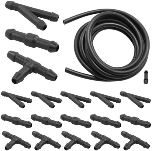 NIYATA 5M Wischwasserschlauch Reparaturset, Scheibenwaschanlage Schlauch, Schlauch Reparaturset, Wischwasserschlauch, Schlauch Scheibenwaschanlage mit Schlauchverbinder Set Kfz