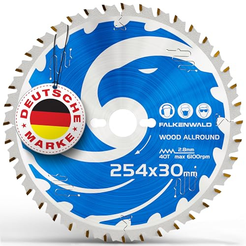 Lame de scie pour bois 254 x 30 mm Bois Allround, lame de scie circulaire 254 x 30 mm avec 80 dents en carbure, compatible avec Bosch GTS 10 XC, PTS 10 table saw & Metabo mitre saw KGS 254 M