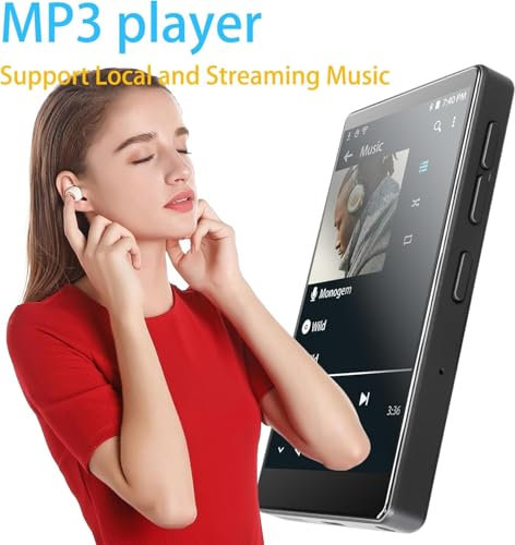 Lecteur vidéo MP4 80 Go avec Bluetooth et WiFi, Lecteur de Musique MP3 avec Spotify, Amazon Music, Youtube, YT Kids, Lecteur Android à écran Tactile IPS de 4,0 Haut-parleurs intégrés Android 8.1