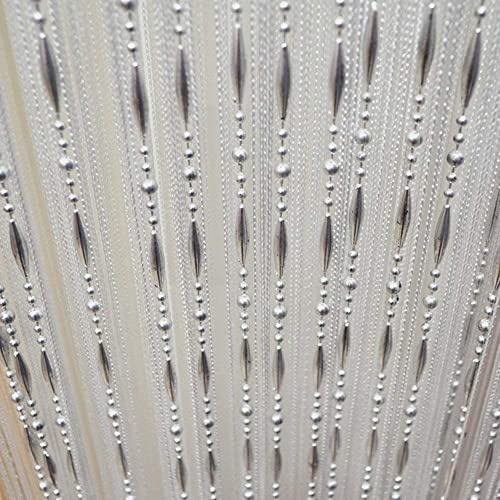WUZIA 1Mx2M Dew Drop Chain Bead Curtain String Door Room Divider Screen Tassel Decorative Tulle Curtains(White)