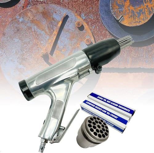Air Needle Scaler (4000R/Min Stroke Speed), 0.6-0.8Mpa Pneumatic Needle Scaler, Pneumatic Jet Chisel Needle Derusting Gun, for Removing Rust,Paint,Corrosion,Burrs