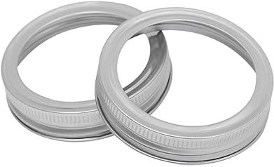 Mikinona 10pcs Metal Screw Bands Jar Lid Rings Lids Bands for Glass Jars Screw Rings Use Storage and Overnight Oats