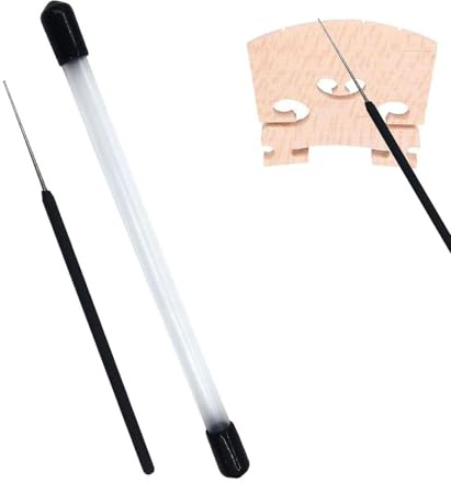 TUOREN Violin Bridge File Metal Violin Nut File with Storage Box, Violin Luthier Making Tool