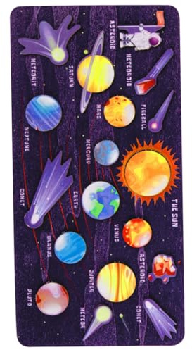 iplusmile Juego De Encastre del Sistema Solar De Madera para Juguete Educativo De Planetas Juego Cognitivo para Armar y Aprender En Casa
