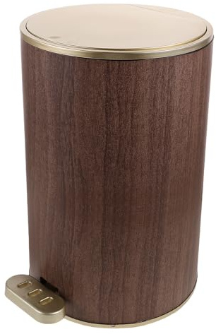 TOYANDONA Cubo de Basura con Pedal Manos Libres Tapa Doble Apertura 12 Litros Plástico Resistente Papelera Grande para Baño Cocina y Oficina Contenedor Redondo para Residuos