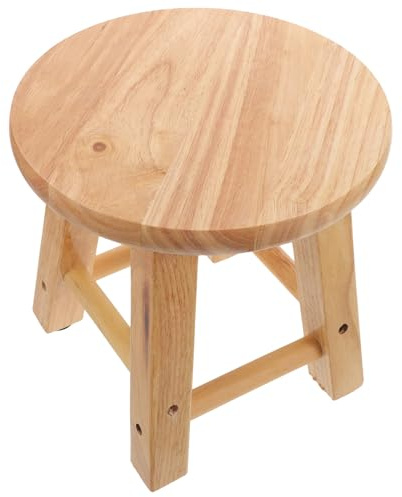SHINEOFI Tabouret Court en Bois Massif 25X25 CM Petit Marchepied Multifonction pour Garçon et Filles Siège Léger pour Salle de Bain Entrée Cuisine Tabouret en Bois Naturel pour Usage