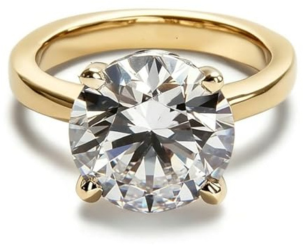 Freundschaftsringe Freundinnen, Ringe Vintage Solitär mit Moissanit 14K Gelbgold Größe 56 (17.8)