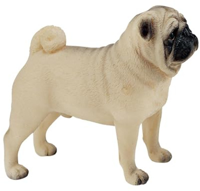AMSLSIU Realistisches Hunde Spielset, lebensechte Tierfigur, einzigartiges Kinderspielzeug für die Weihnachtsdekoration, realistische Mops Figur, Schreibtischdekoration