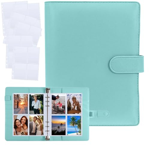 Carpeta para tarjetas fotográficas, carpeta Kpop A5, soporte para tarjetas fotográficas Kpop, 120 bolsillos, 4 bolsillos, 30 páginas, álbum de fotos, 6 carpetas de anillas, álbum de piel sintética