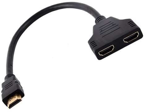 Ausla Splitterkabel 1 Hane Till 2 Hona 30 Cm 1080p 1x2 Adapter för HDTV-bildskärmsprojektor med 2 Portar Ej Samtidig Användning