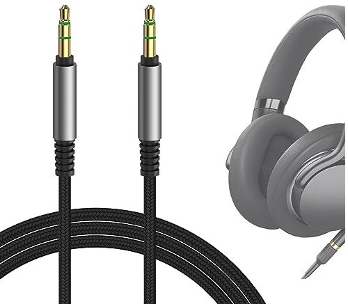 GEEKRIA Audiokabel kompatibel mit Sony WH-1000XM6/1000XM5, ULT WEAR, XB920N, MDR-1AM2, INZONE H5 (1/8/3,5 mm auf 3,5 mm) geflochtenes Nylon Stereo-Ersatzkabel (4 ft/1,2 m)