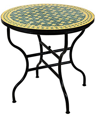 ORIGINALE mosaico marocchino tavolo da giardino Ø 80 cm grande tavolo rotondo pieghevole | Runder piegevole mosaico tavolo da pranzo campagna | come Tavolo Pieghevole Per Balcone o da giardino |